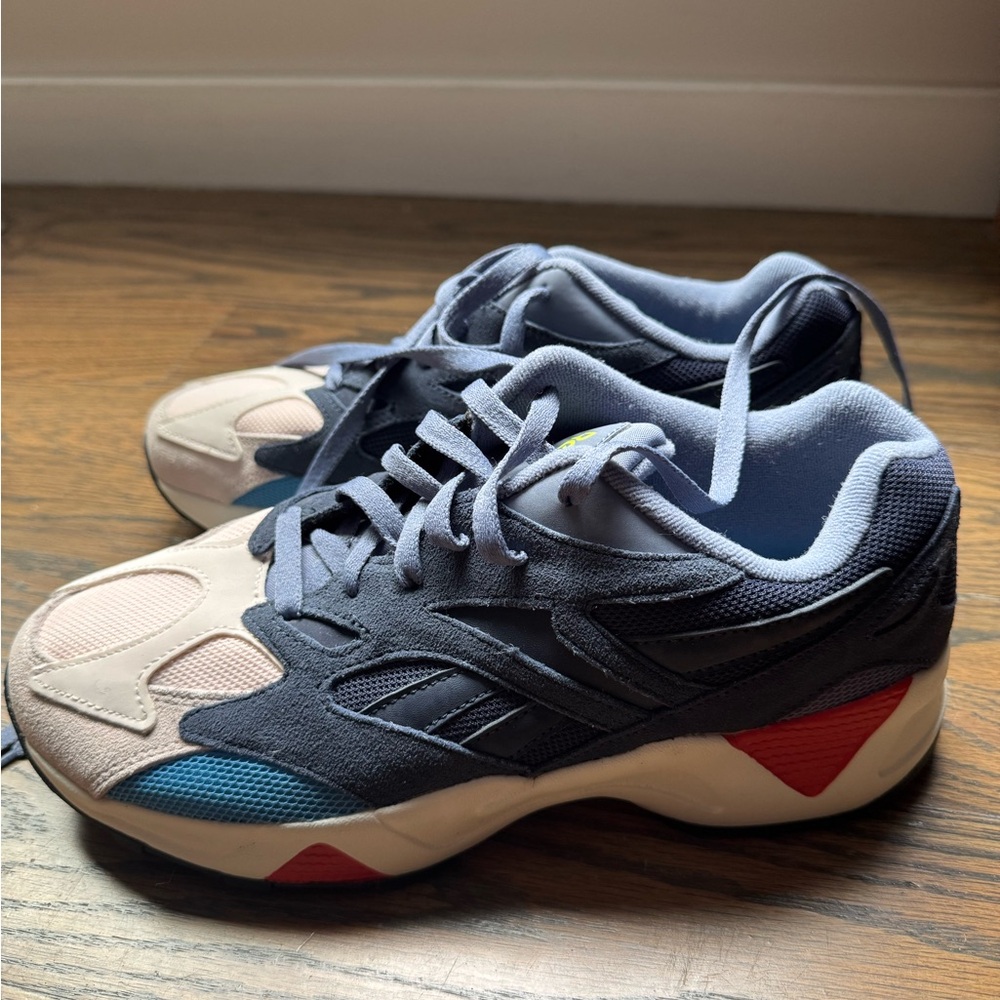 Reebok Light Blue and Cream Athletic Sneakers